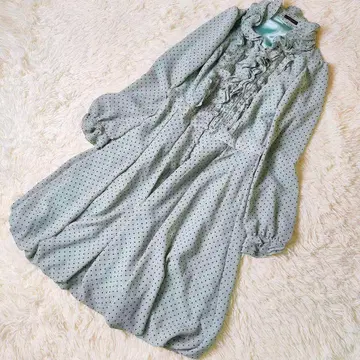 컨디션 최상 cotto 원피스 프릴 도트 그린