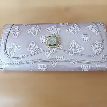 ANNA SUI 나비 무늬 장지갑 핑크