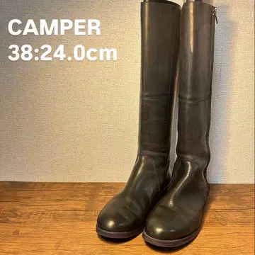 [새상품급] CAMPER 블랙 롱 부츠 사이드 지퍼 38:24.0cm