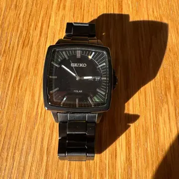 SEIKO 쿼츠 시계 블랙 스퀘어