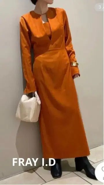 프레이 아이디 딥 슬릿 원피스 사이즈 1 오렌지