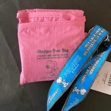 스누피 PLAZA 스트랩 포함 에코백