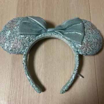 스카이블루 스팽글 미키 귀 머리띠