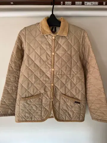 LAVENHAM 베이지 퀼팅 자켓 코듀로이 옷깃