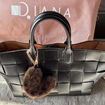 D.IANA 블랙 뜨개질 디자인 백