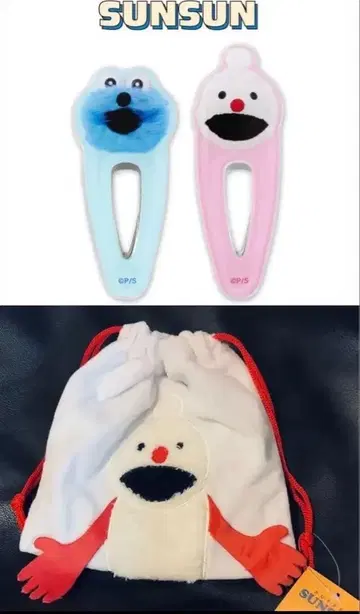 순순 헤어 클립 2개 세트 + 논논 복조리 백