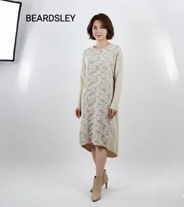 새상품급 BEARDSLEY 보타니컬 자수 울 원피스