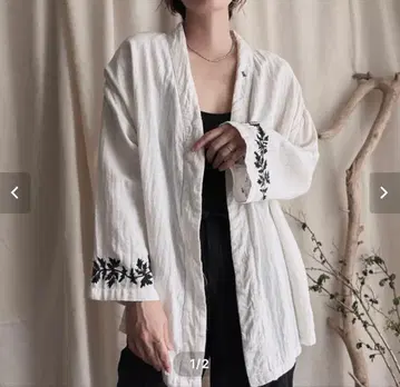 오키나와 겉옷 블록 프린트