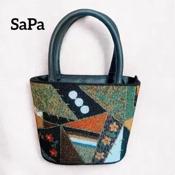 새상품 SaPa 사파 비즈 백 버킷 실크 멀티 보스턴 백 핸드백