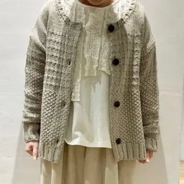 사만사 모스모스 전후 착용 패턴 니트 가디건