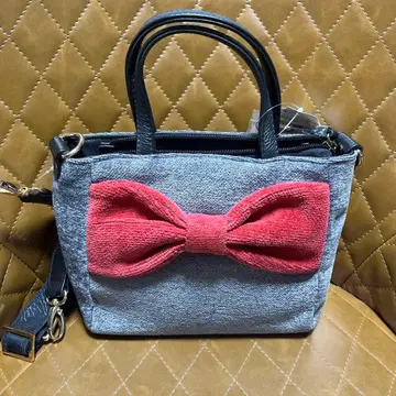 미사용 택 포함 Lake Alster 리본 핸드백 독일제 셔닐