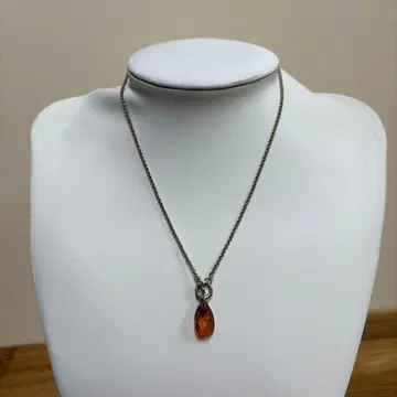 오렌지 눈물형 펜던트 목걸이