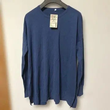 무인양품 코튼 실크 튜닉 M 사이즈 스모키 블루 택 포함 미사용 새상품
