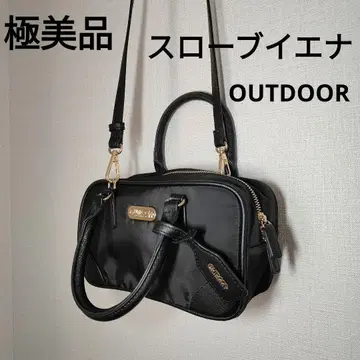 컨디션 최상 슬로브 이에나 OUTDOOR 스퀘어 숄더백 블랙