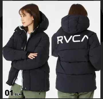 새상품급 RVCA 후드 부착 다운 자켓 블랙 XS