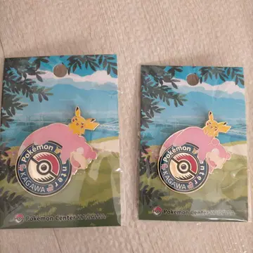 포켓몬 센터 카가와 한정 야돈 피카츄 로고 핀즈 2개