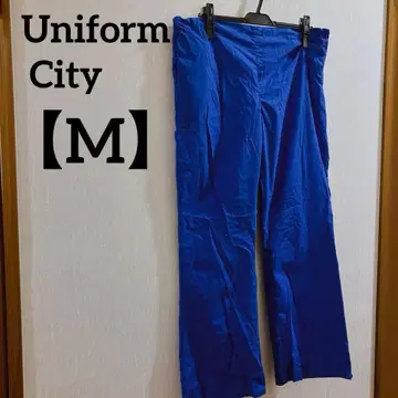 Uniform City [ M ] 와이드 팬츠 파랑 심플 무지