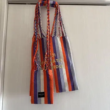 스트라이프 토트백과 파우치 세트