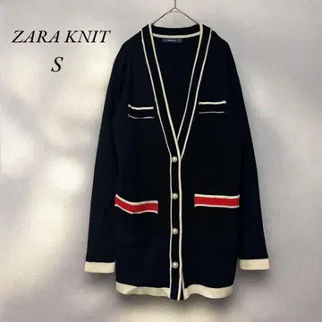 [ 자라 ] ZARA KNIT 새상품급 모조 진주 버튼 가디건 S 블랙