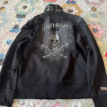 vanson 블랙 집업 저리 스컬 자수