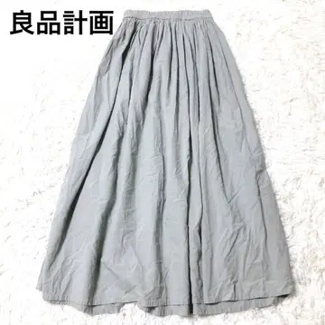 롱 스커트 플레어 허리밴딩 심플 내추럴