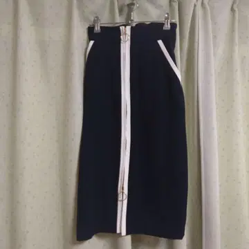TONAL 네이비 타이트 스커트 프론트 지퍼