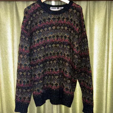 니트 스웨터 다색 무늬