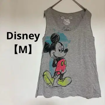 레어 Disney [ M ] 미키마우스 V넥 탱크탑 그레이 여름