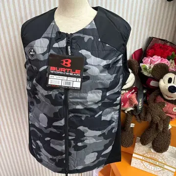 택 포함 새상품 BURTLE 히터 베스트 L 사이즈 3214 그레이 카모