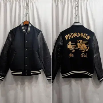 JELADO 제라드 자수 울 x 가죽 바시티 자켓 1/S 남성용