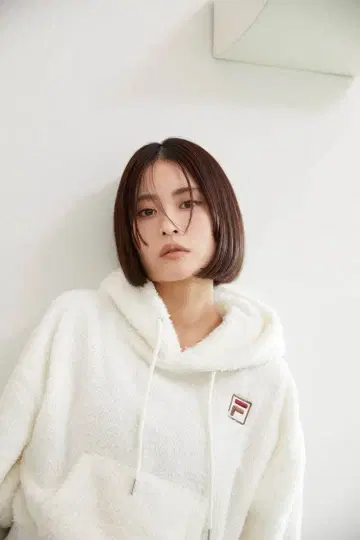 FILA 플리스 후드티 화이트