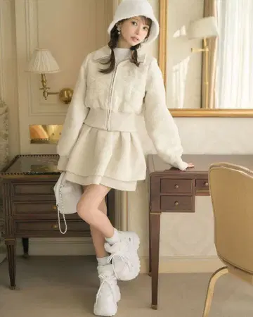 퀼팅 트위드 슬림 레그 셋업