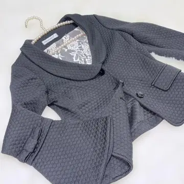 새상품급 리나시멘토 퀼팅 자켓 블랙 S 소매 리본 블랙