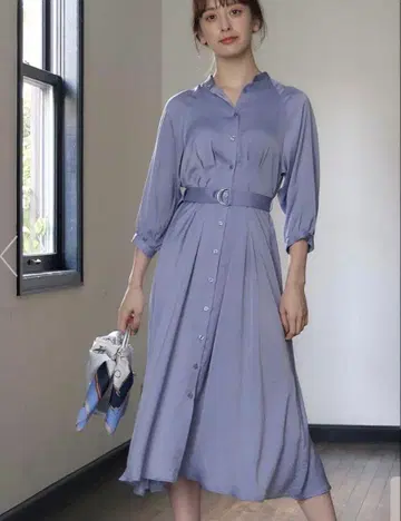 12Twelve Agenda 쉬폰 새틴 핀턱 원피스