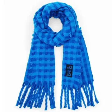 [ 새상품 미사용 ] Desigual 데시구알 와플 직조 머플러 블루
