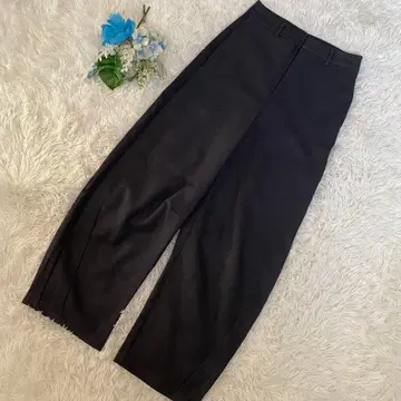 미사용 새상품! [ urs ] 블랙 와이드 커브 팬츠 (S) 루즈핏