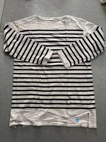 OCIVAL 보더 긴팔 T셔츠 베이지/블랙