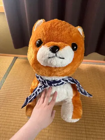 콩 시바 봉제 인형 오렌지 컬러 스카프 포함