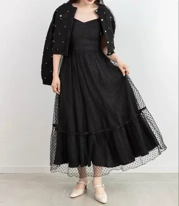 RANDA 하트튤 롱 원피스