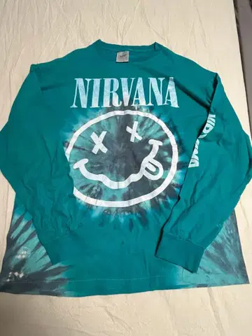 NIRVANA 터콰이즈 롱 슬리브 T셔츠 XL