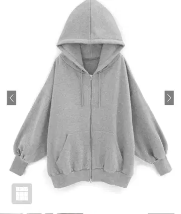 그레이 후드 부착 지퍼 후드티