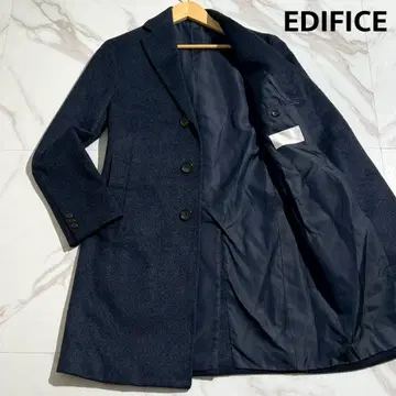 캐시미어 10% 컨디션 최상 에디피스 체스터 코트 네이비 [ 150 ]