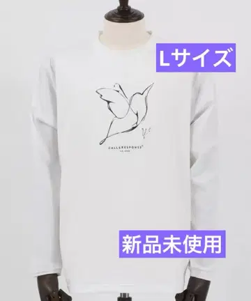 call&response 프린트 긴팔 T셔츠 화이트/화이트 L 새/꾀꼬리