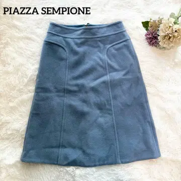 [피아짜 센피오네] 이탈리아제 고급 울 플레어 스커트 깔끔한 파랑