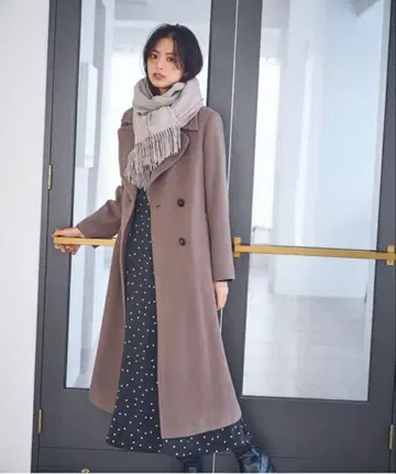 빅 칼라 더블 체스터 코트 내추럴 뷰티 베이직