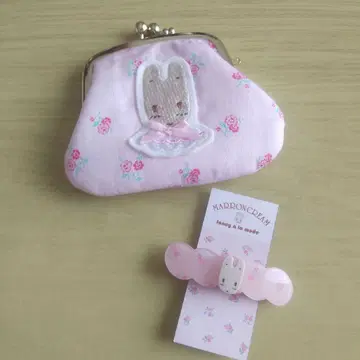 팬시 아라모드 마론 크림 헤어 클립 미니 코인 케이스