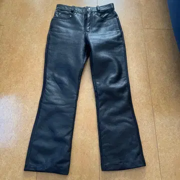 CLEVER HOMME 가죽 팬츠 플레어 블랙