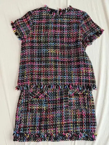 가격 인하 ZARA BASIC 컬러풀 트위드 셋업 S xs