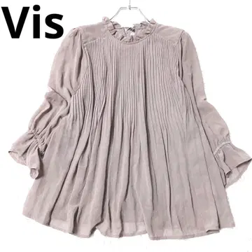 비스 긴팔 블라우스 프릴 플리츠 세레모니 포멀 고급