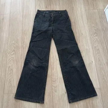 ruJEANS 와이드 데님 스트라이프